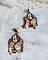 Boucles d'oreilles vintage avec cabochons, nœuds satin et perles.