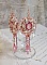 BO Rose Royale brod&eacute;es avec des cabochons en nacre, des chips en (Quartz et Howlite blanc), des Cristaux de Swarovski, des roquettes Roses,  des rocailles et des crochets en Gold Filled 14 carats
