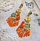 BO Roseraie Orange Roses cr&eacute;&eacute;es avec des strass et des cabochons en Crystal de Swarovski, des fleurs, des dagues couleurs Orange, des cabochons en verre et des accessoires de qualit&eacute;
