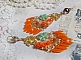 BO Roseraie Orange Roses cr&eacute;&eacute;es avec des strass et des cabochons en Crystal de Swarovski, des fleurs, des dagues couleurs Orange, des cabochons en verre et des accessoires de qualit&eacute;