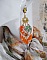 BO Roseraie Orange Roses cr&eacute;&eacute;es avec des strass et des cabochons en Crystal de Swarovski, des fleurs, des dagues couleurs Orange, des cabochons en verre et des accessoires de qualit&eacute;