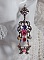 BO Roses and Butterfly avec des roses en R&eacute;sine, cristaux : cabochons, toupies et c&oelig;urs, facettes, perles rondes en Jaspe Rouge et cabochons en Zirconium. Mont&eacute;s sur dormeuses estampes
