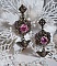 Boucles d'oreilles artisanales avec angelots, roses et cristaux.