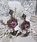 Boucles d'oreilles artisanales avec angelots, roses et cristaux Swarovski.