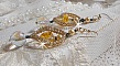 BO Bo'Soleil mont&eacute;es avec des coeurs en cristal de Swarovski, des perles nacr&eacute;es Gold et des crochets d'oreilles en Gold Filled 14 carats