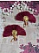 BO Soleil Dark Red mont&eacute;es avec pompons Bordeaux, pinces demi-lune, breloques et cabochons Cristal Swarovski