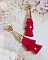 BO Stone longues avec 3 pompons Rose/Fuchsia et Rouge aux c&ocirc;nes ajour&eacute;s mont&eacute;s avec des Quartz Rose, entretoises et crochets d&rsquo;oreilles en Gold Filled 14 carats. Une originalit&eacute; aux couleurs d&eacute;grad&eacute;es