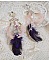 BO Tendre Purple avec des cristaux de Swarovski, des plumes et des perles en porcelaine