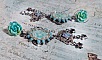 Boucles d'oreilles artisanales avec camées turquoise et cristaux scintillants.