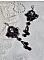 BO Tenue de Soir&eacute;e brod&eacute;es avec des cristaux de Swarovski, une dentelle noire tr&egrave;s ancienne, perles rondes tiss&eacute;es avec des paillettes et des rocailles