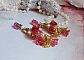 BO Tourbillons de Fleurs cr&eacute;&eacute;es avec clochettes, calottes plaqu&eacute;es or et cabochons en cristal