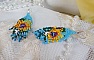 BO Tournesol mont&eacute;es avec des rocailles color&eacute;es de qualit&eacute; en Verre : Bleu Turquoise, Jaune, Orange, Marron, Vert, Noir, Violet et Dor&eacute;. Repr&eacute;sentant ces fleurs, elles sont le symbole du soleil