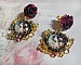 BO Week-end of Roses cr&eacute;&eacute;es avec des cabochons repr&eacute;sentant une femme avec des roses, des perles en r&eacute;sine et des cristaux de Swarovski