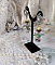 BO C&acirc;line mont&eacute;es avec perles potiron verre, facettes, coupelles, fleurs et perles cristal Swarovski