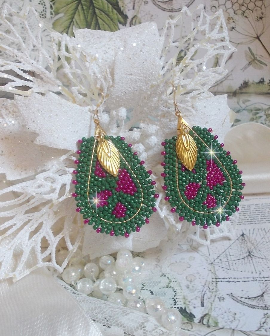 Boucles d'oreilles artisanales en perles Patricia Wagner Créations.