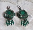 BO Emerald Vert brod&eacute;es avec une malachite, des rocailles et des facettes en verre de boh&egrave;me