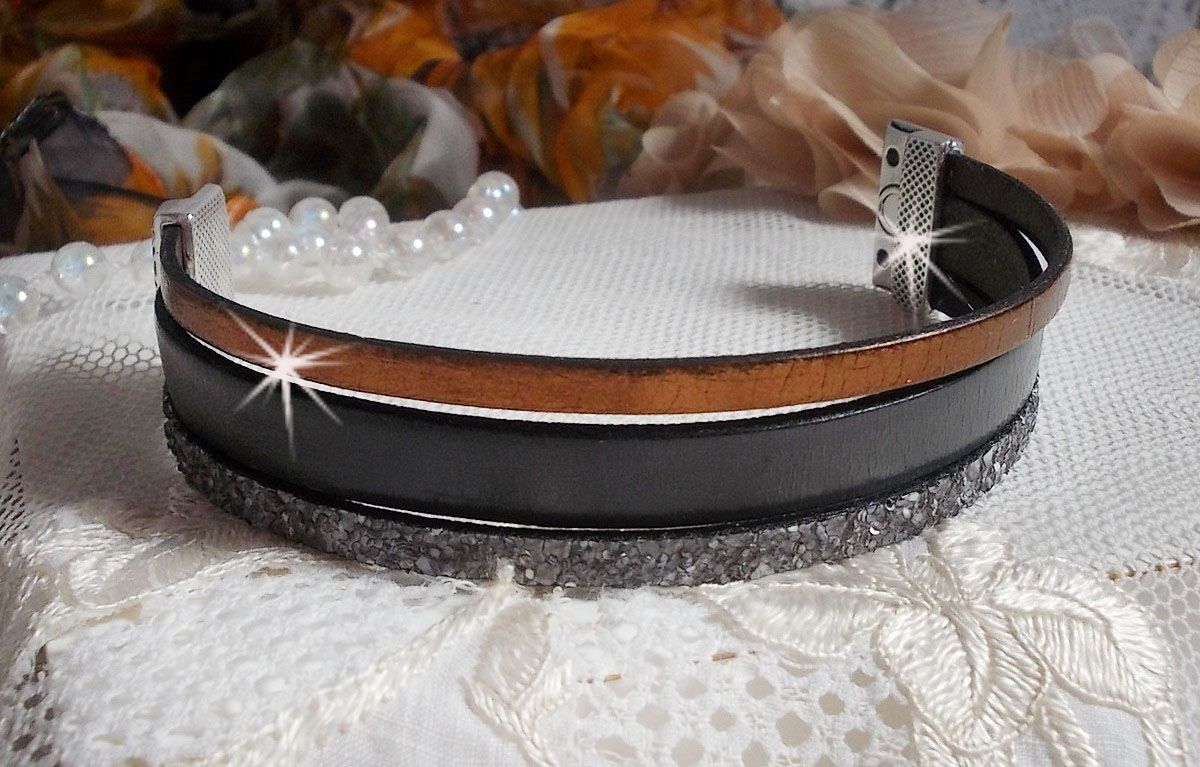 Bracelet Arnaud Homme avec des lacets de cuir et un fermoir aimant&eacute;