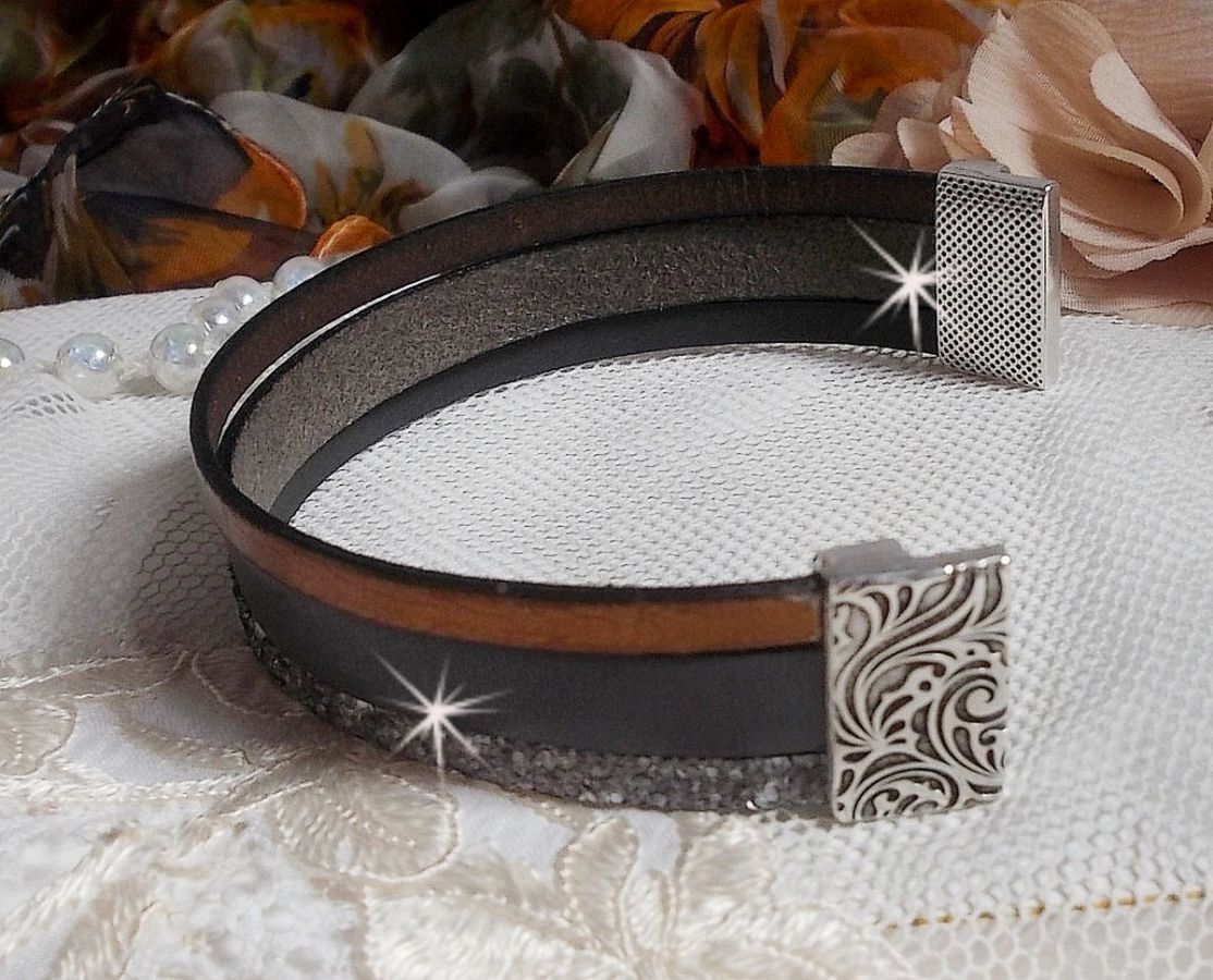 Bracelet Arnaud Homme avec des lacets de cuir et un fermoir aimant&eacute;