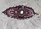 Bracelet Belle romance brod&eacute; avec des disques en Nacres Acajou et Prune. Orn&eacute; de facettes, chatons, rocailles et navettes en Cristal. Le bord du bracelet est fini avec des perles Rose et Marron