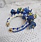 Bracelet Cara Royal Soleil brod&eacute; avec dentelle, sequins, fleurs peintes &agrave; la main, rondes et perles Cristal Swarovski