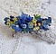 Bracelet Cara Royal Soleil brod&eacute; avec dentelle, sequins, fleurs peintes &agrave; la main, rondes et perles Cristal Swarovski