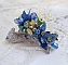Bracelet Cara Royal Soleil brod&eacute; avec dentelle, sequins, fleurs peintes &agrave; la main, rondes et perles Cristal Swarovski