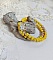 Bracelet Couronne Jaune Soleil mont&eacute; avec pierres de lave, perles cristal Swarovski, sequin Argent 925 et breloque