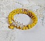Bracelet Couronne Jaune Soleil mont&eacute; avec pierres de lave, perles cristal Swarovski, sequin Argent 925 et breloque