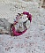 Bracelet bohème chic rose framboise en pierres de lave.