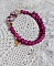 Bracelet bohème chic en pierres de lave rose framboise.