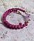 Bracelet bohème chic en pierres de lave rose framboise.