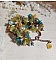 Bracelet Cézanne fleuri avec perles colorées et fermoir mousqueton.