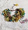 Bracelet Cézanne fleuri avec perles d'aventurine et jade jaune.