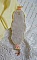 Bracelet Les D&eacute;lices de L'Et&eacute; manchette Haute-Couture brod&eacute; avec ruban de soie jaune et Rose, perles, gouttes nacr&eacute;es, rocailles, cha&icirc;nette d'extension en Argent 925 et fermoir aimant&eacute; en Laiton