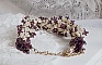 Bracelet Les Floralies mont&eacute; avec des rocailles Am&eacute;thyste et Ivoire