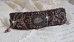 Bracelet manchette artisanal en jaspe Picasso et perles brodées.