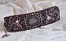 Bracelet manchette artisanal en perles avec cabochon Jaspe Picasso.
