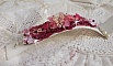 Bracelet Magnolia avec une dentelle bordeaux brod&eacute;e avec des perles nacr&eacute;es et fleurs