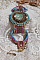 Bracelet Cheyenne manchette brod&eacute; avec une pierre de gemme, un rubis Fuchsite avec des rocailles Miyuki et des rocailles tch&egrave;ques.