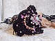 Bracelet Marquise manchette cr&eacute;&eacute; avec dentelle ancienne, rondes nacr&eacute;es, poires facett&eacute;es et perles Cristal Swarovski