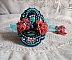 Bracelet Na&iuml;ade manchette Haute-Couture brod&eacute; des cabochons en Turquoise, une dentelle rose tr&egrave;s ancienne, des perles de gemmes : Les Corail Light et des rocailles 