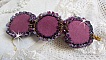 Bracelet La Passionn&eacute;e de Venise brod&eacute; avec un ruban de soie Purple, des pierres semi-pr&eacute;cieuse : Les sugililtes et des rocailles