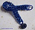 Bracelet Bleu Nuit avec des perles nacr&eacute;es en verre et des facettes