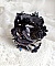 Bracelet manchette baroque brodé avec perles et rubans soie.