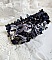 Bracelet manchette brodé baroque avec perles, soie et dentelle.