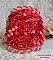 Bracelet Coralie manchette brod&eacute; avec des coraux Rouges, des Rose Light et des rocailles