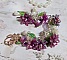 Bracelet Valentine Rose avec fleurs, perles et feuilles acryliques, gouttes, perles de gemme et bracelet argent&eacute; m&eacute;tal