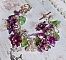 Bracelet Valentine Rose avec fleurs, perles et feuilles acryliques, gouttes, perles de gemme et bracelet argent&eacute; m&eacute;tal