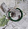 Bracelet bohème en pierres de lave vert émeraude et cristal.