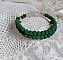 Bracelet double rang en pierre de lave vert émeraude.